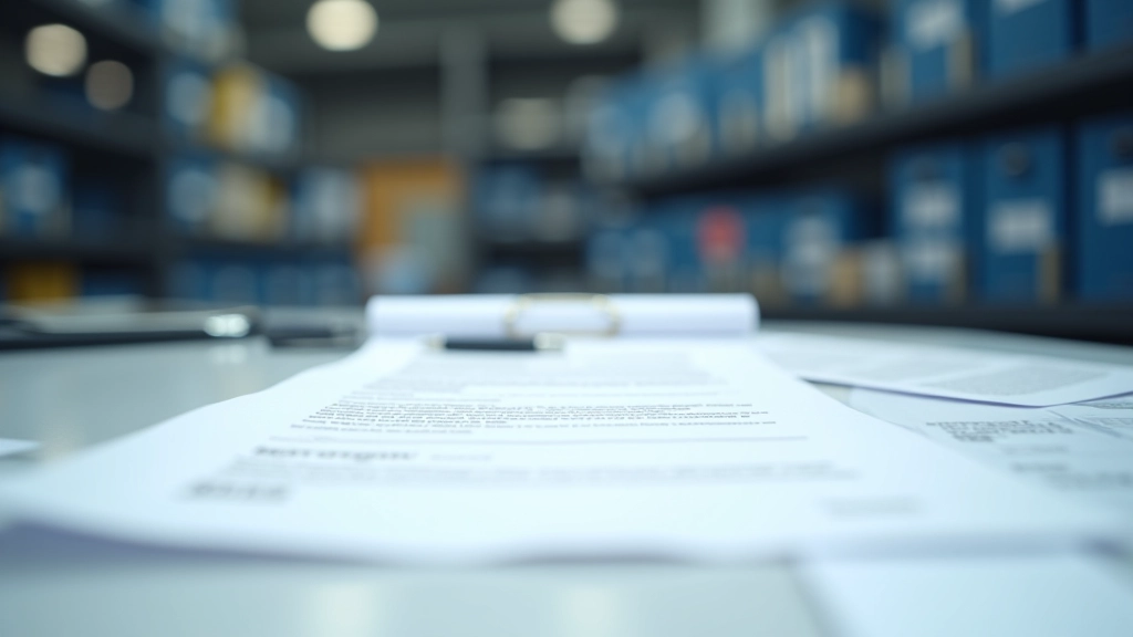 Quality control documentation showing measurement reports, test certificates, and traceability records organized in filing system